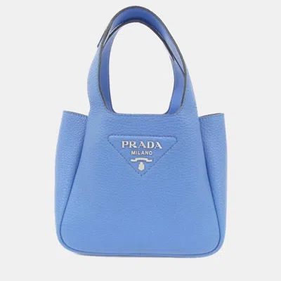 Pre-owned Prada Vitello Daino Handbag In Blue
