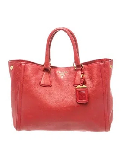 Pre-owned Prada Vitello Daino Leather Galleria Tote In Pink