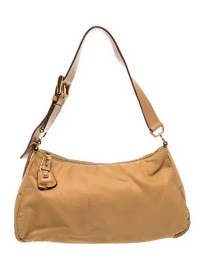 Pre-owned Prada Vitello Daino Leather Shoulder Bag Vintage In Neutral