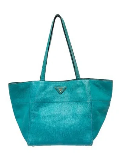 Pre-owned Prada Vitello Daino Leather Tote In Multi