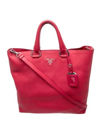 Pre-owned Prada Vitello Daino Leather Tote In Pink