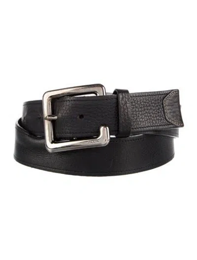 Pre-owned Prada Vitello Daino Leather Vitello Daino Leather Belt In Black