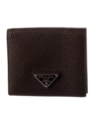 Pre-owned Prada Vitello Daino Leather Wallet In Brown