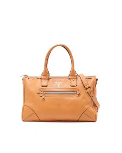 Prada Vitello Daino Zip Tote Bag In Other
