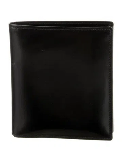 Pre-owned Prada Vitello Leather Bifold Wallet In Black