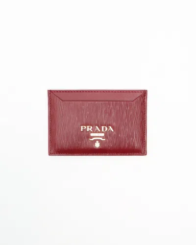Prada Vitello Leather Card Holder In Pattern