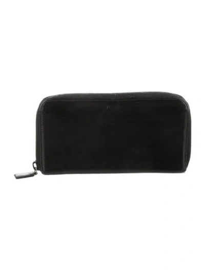 Pre-owned Prada Vitello Leather Continental Wallet In Black
