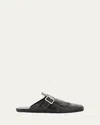 Prada Shuffle Fringed Calf Leather Mules In Nero