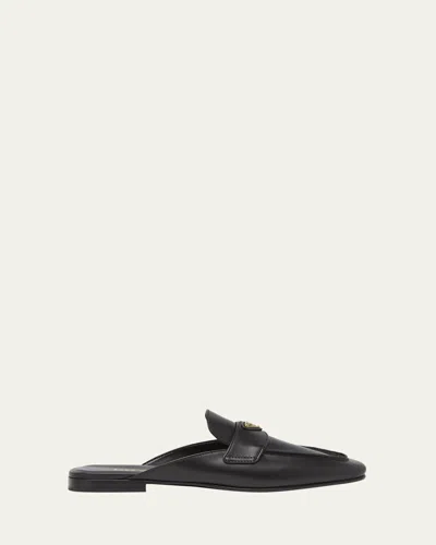 PRADA VITELLO LEATHER LOGO MULE LOAFERS
