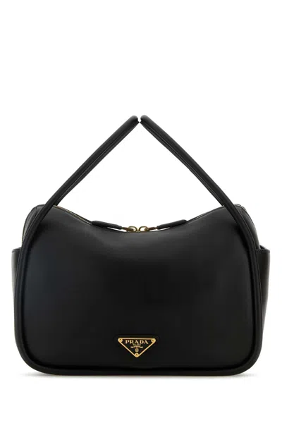 Prada Vitello Mini Leather Handbag With Handle In Brown