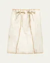 Prada White Leather Skirt In Neutral