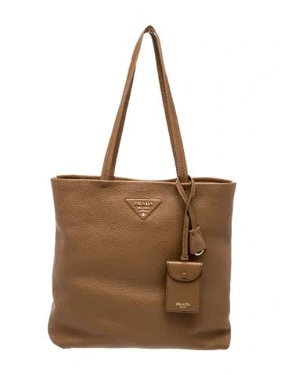 Pre-owned Prada Vitello Phenix Leather Phenix In Brown