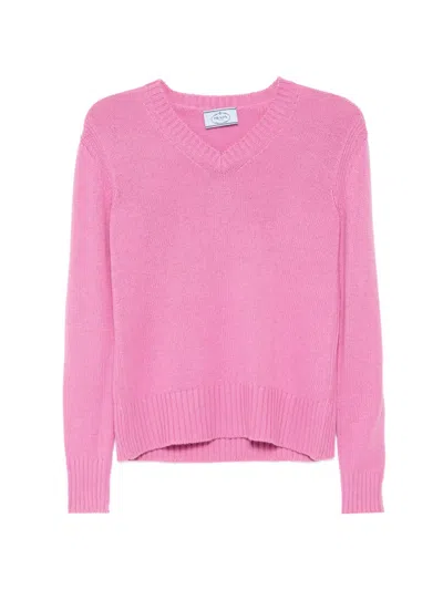 Pre-owned Prada V-neck Cashmere Sweater In Pink