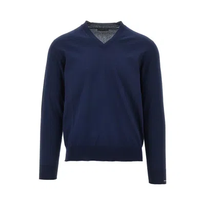 Prada Maglia Con Scollo A V In Cotone In Blue