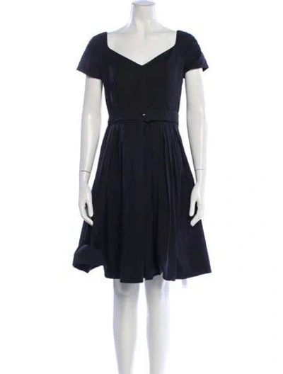 Pre-owned Prada V-neck Knee-length Dress In Blue