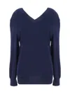Prada Ribbed V-neck Cardigan Long Sleeves