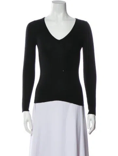 Pre-owned Prada V-neck Sweater In Black
