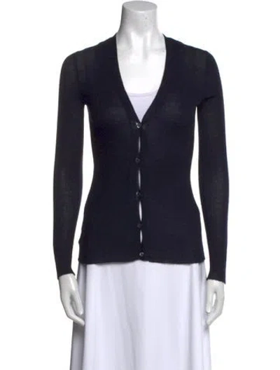 Pre-owned Prada V-neck Sweater In Blue