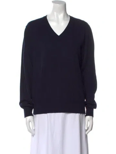 Pre-owned Prada V-neck Sweater In Blue