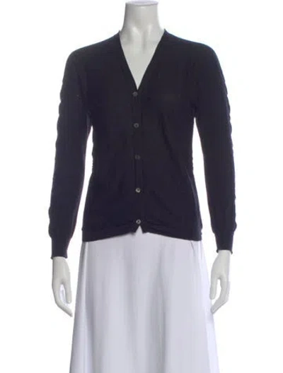 Pre-owned Prada V-neck Sweater In Blue