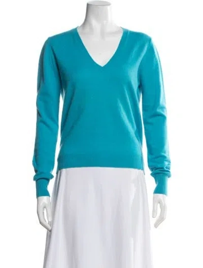 Pre-owned Prada V-neck Sweater In Blue