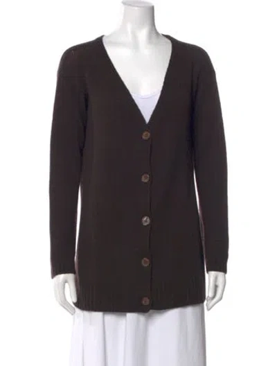 Pre-owned Prada V-neck Sweater In Brown