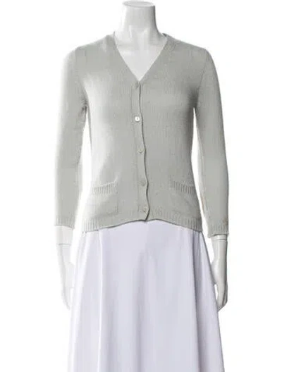 Pre-owned Prada V-neck Sweater In Green