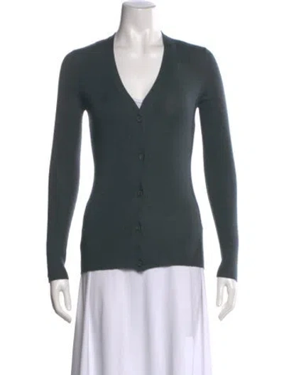 Pre-owned Prada V-neck Sweater In Green