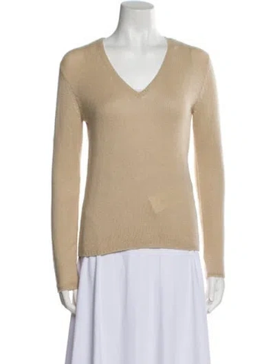 Pre-owned Prada V-neck Sweater In Neutral