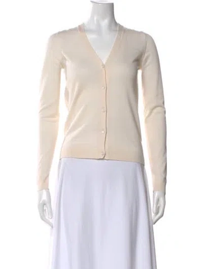 Pre-owned Prada V-neck Sweater In Neutral