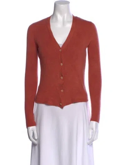 Pre-owned Prada V-neck Sweater In Orange