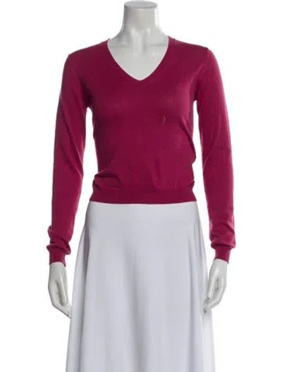Pre-owned Prada V-neck Sweater In Pink