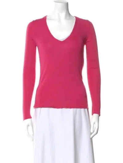 Pre-owned Prada V-neck Sweater In Pink