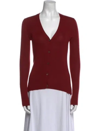 Pre-owned Prada V-neck Sweater In Red
