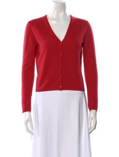 Pre-owned Prada V-neck Sweater In Red