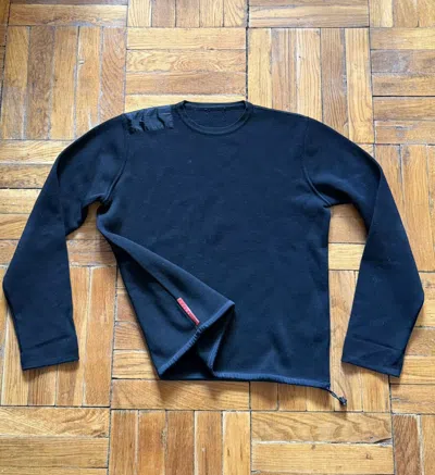 Pre-owned Prada Vtg  Sport Wool Jumper Army Military 50 In Black