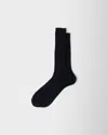 Prada Cotton Mid-calf Socks In Black