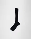 Prada Ribbed Knee-high Socks In Black