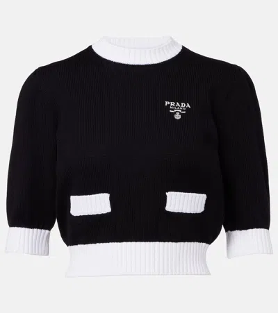 Prada Cropped-pullover Aus Baumwolle