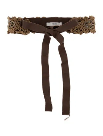 Pre-owned Prada Waist Belt In Brown