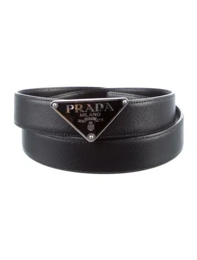 Pre-owned Prada Waist Belt In Gray