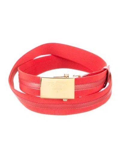 Pre-owned Prada Waist Belt In Red