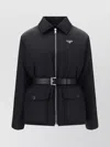 Prada Re-nylon Down Jacket With Belt