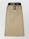 Prada Waist Belted Knee-length Skirt With Back Slit