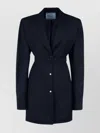 Prada Waist Belted Long Sleeve Lapel Jacket