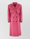 PRADA WAIST BELTED MID-LENGTH DOUBLE-BREASTED WIDE LAPEL COAT