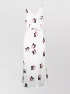 Prada Waist Belted Sleeveless V-neck Floral Backless