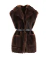 Prada Shearling Vest In Black