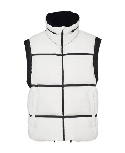 Prada Light Technical Fabric Down Vest In Chalk White