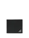Prada Triangle Logo Saffiano Leather Wallet In Black
